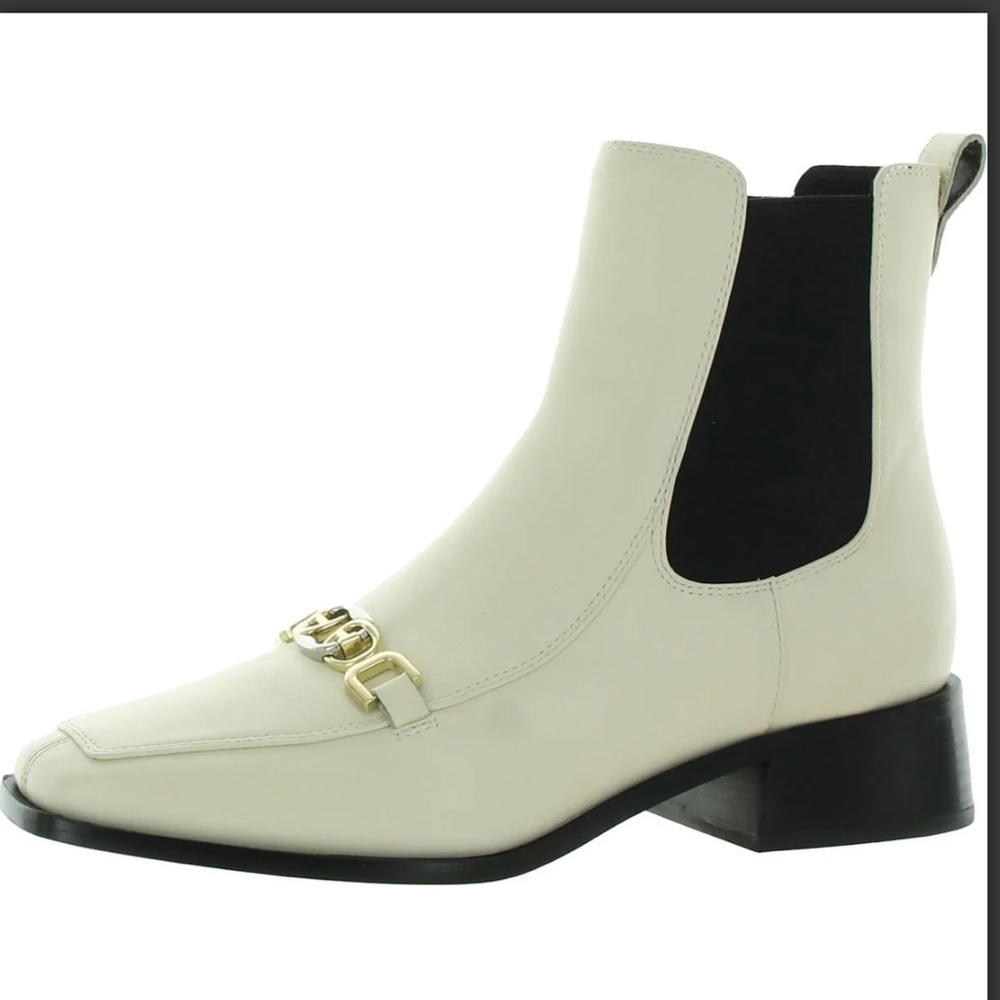 Sam Edelman Torance Stacked Block Heel  Ankle Boots Eu 35 US 5 Ivory new no box